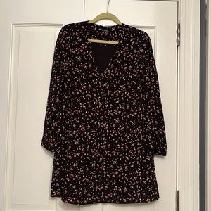 Madewell x Sezane mini floral silk dress.